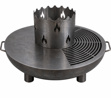 Grillplatte mit Krone für Feuerschale in Stahl